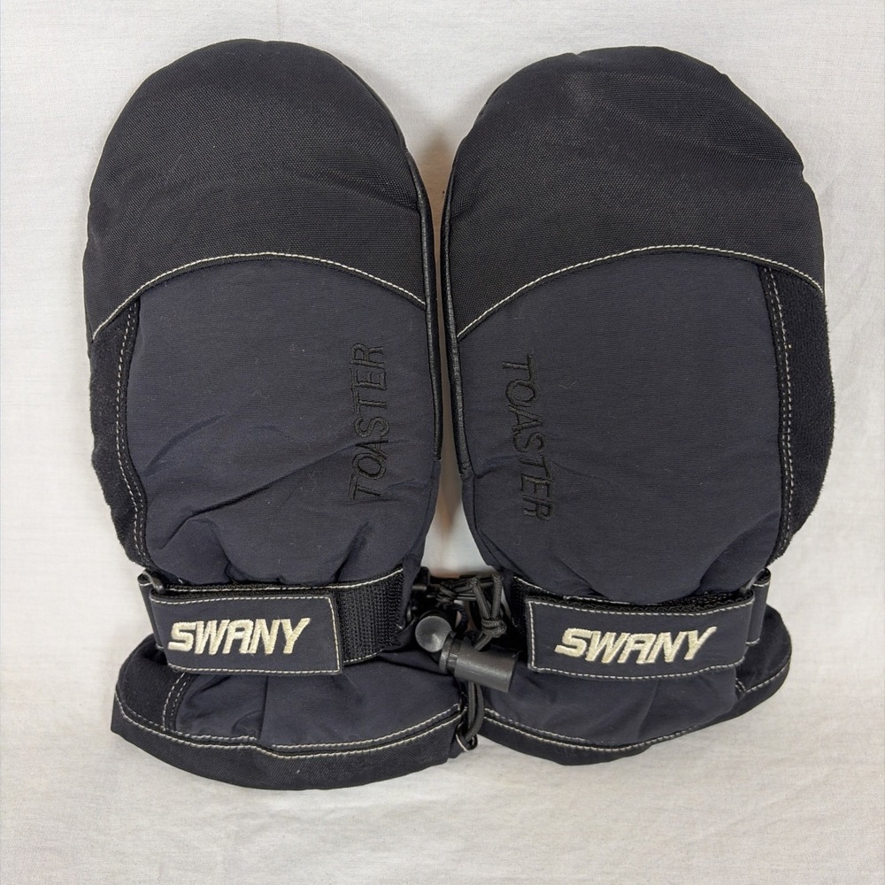 SWANY Toaster Ski Snowboard Leather Mittens Gloves TS-10AL Black Medium Womens